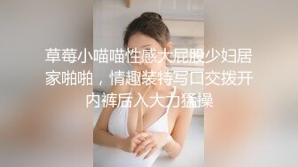 草莓小喵喵性感大屁股少妇居家啪啪，情趣装特写口交拨开内裤后入大力猛操